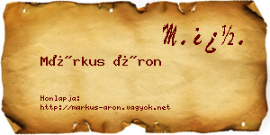Márkus Áron névjegykártya